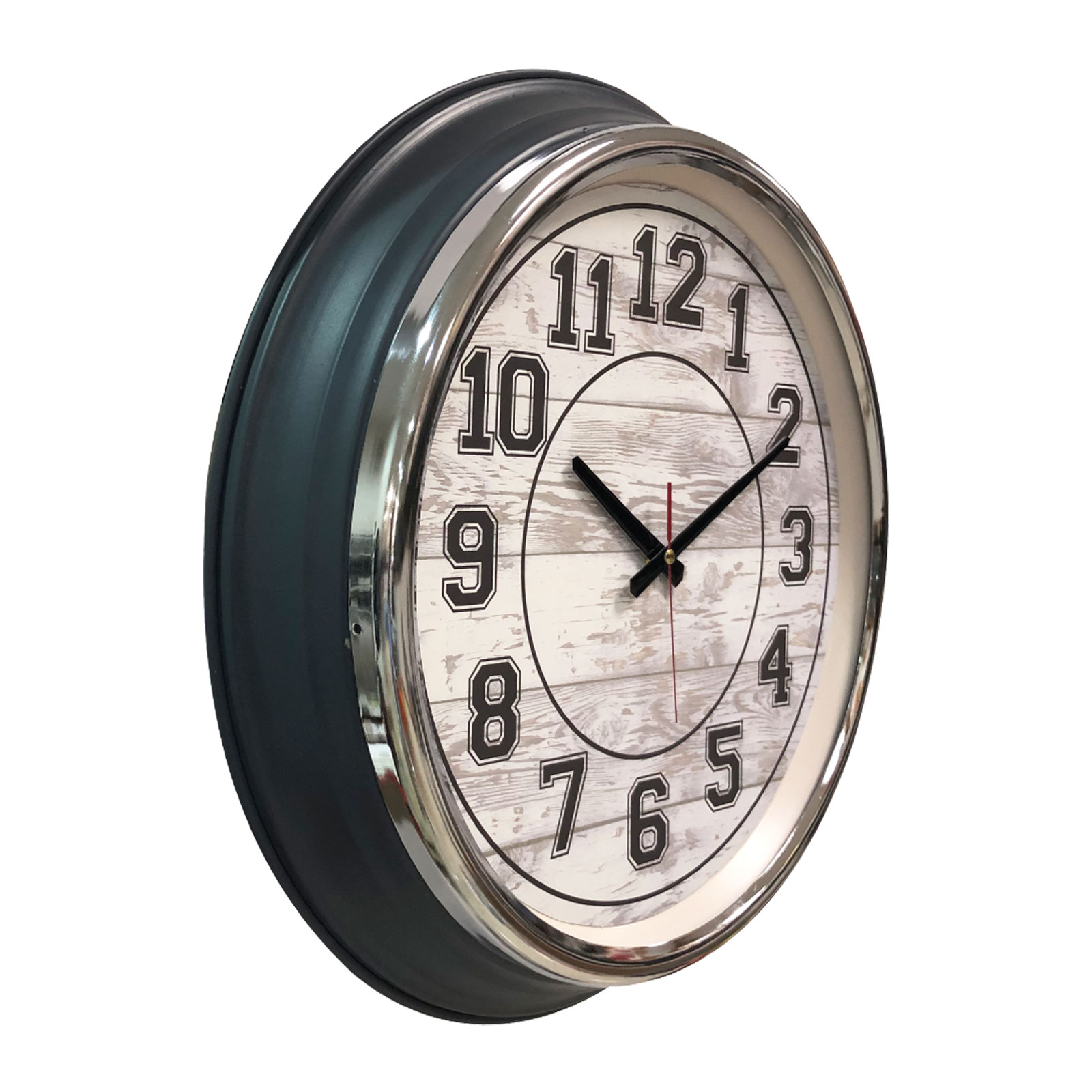 KİBELE201 FÜME METAL KASA DUVAR SAATİ (505 MM)