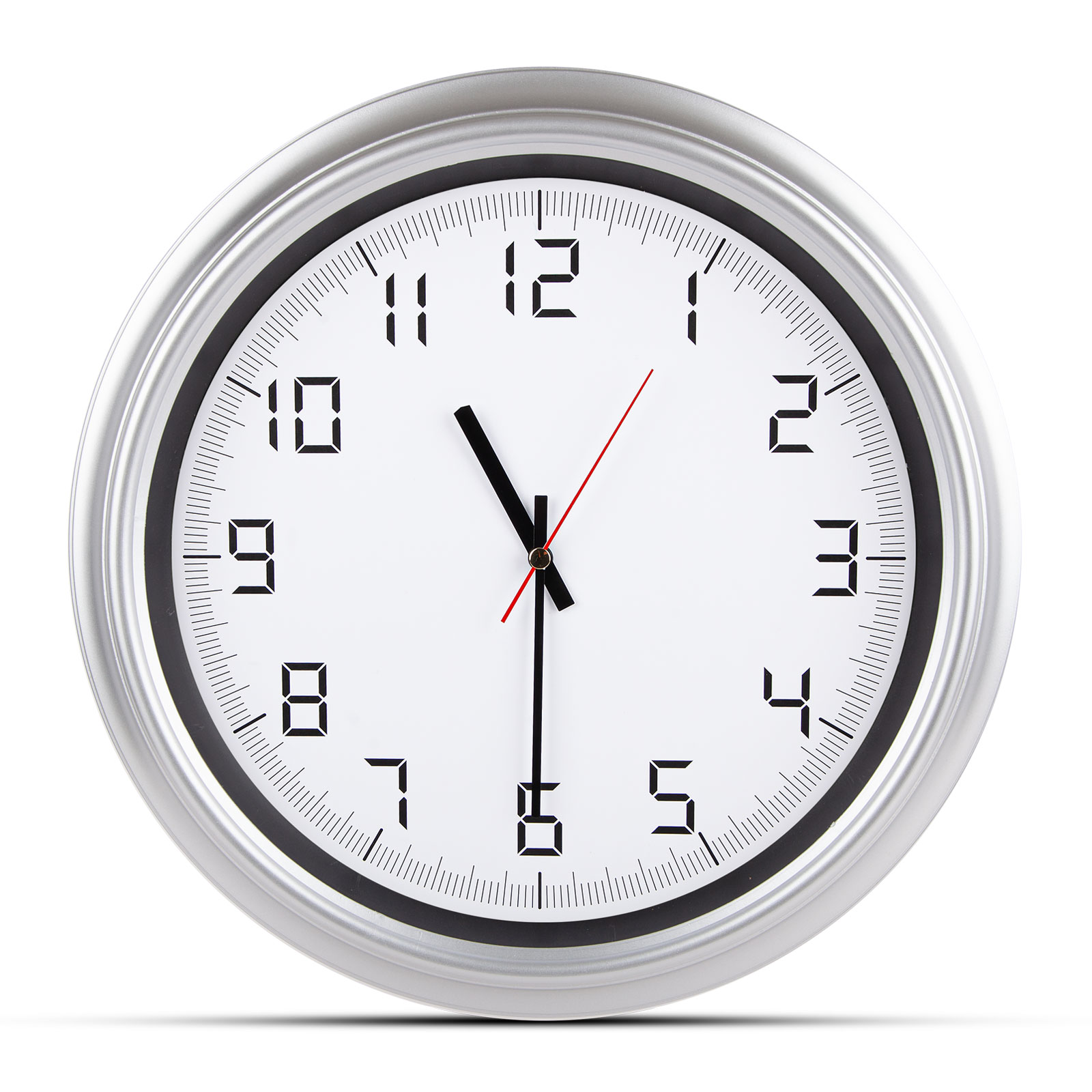 ATLAS GÜMÜŞ PLASTİK KASA DUVAR SAATİ (380MM)